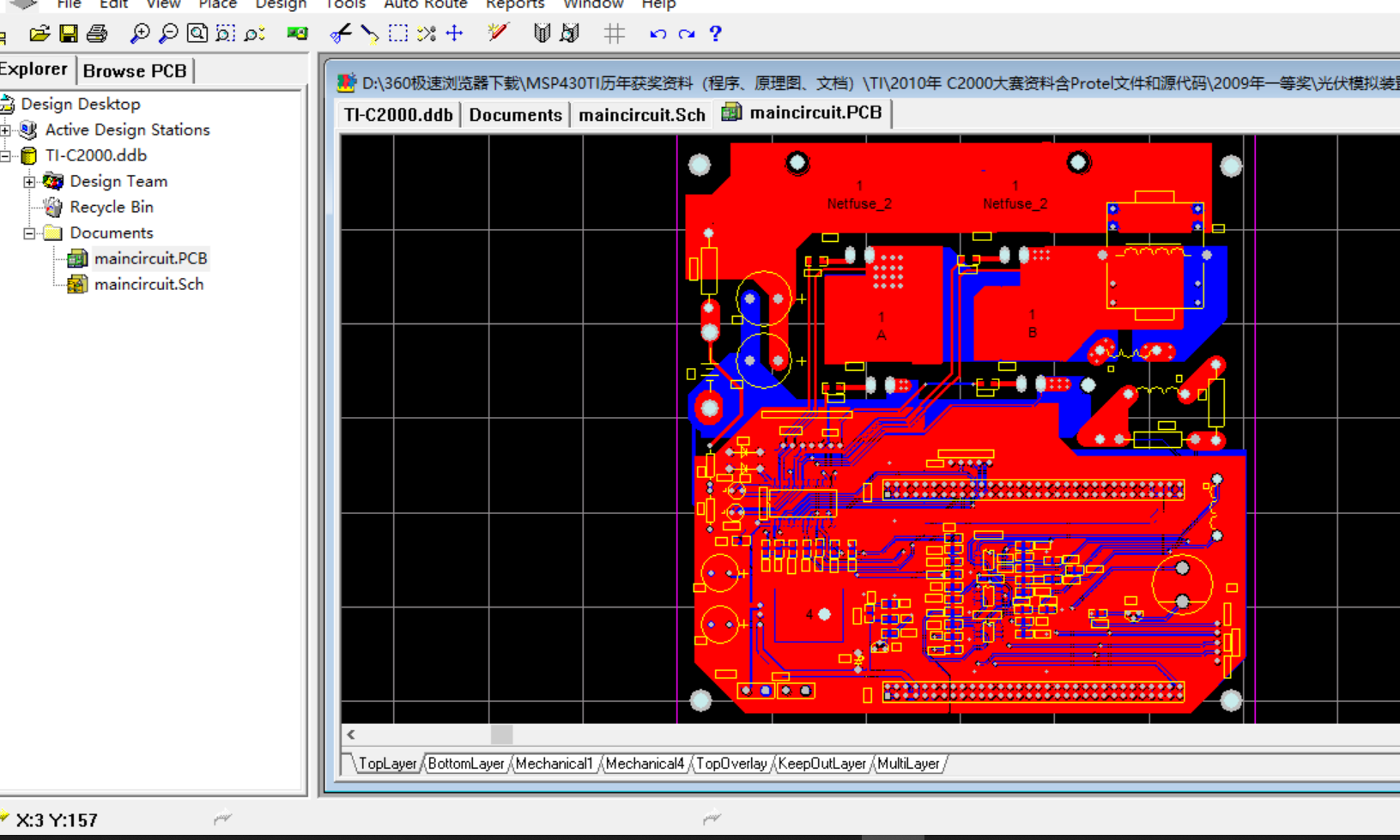 基于TMS320F2812 光伏并网发电模拟装置PROTEL设计原理图+PCB+软件源码+WORD论