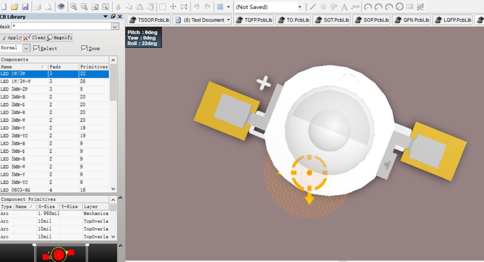 LED灯封装Altium Designer AD PCB封装库2D3D元件库文件