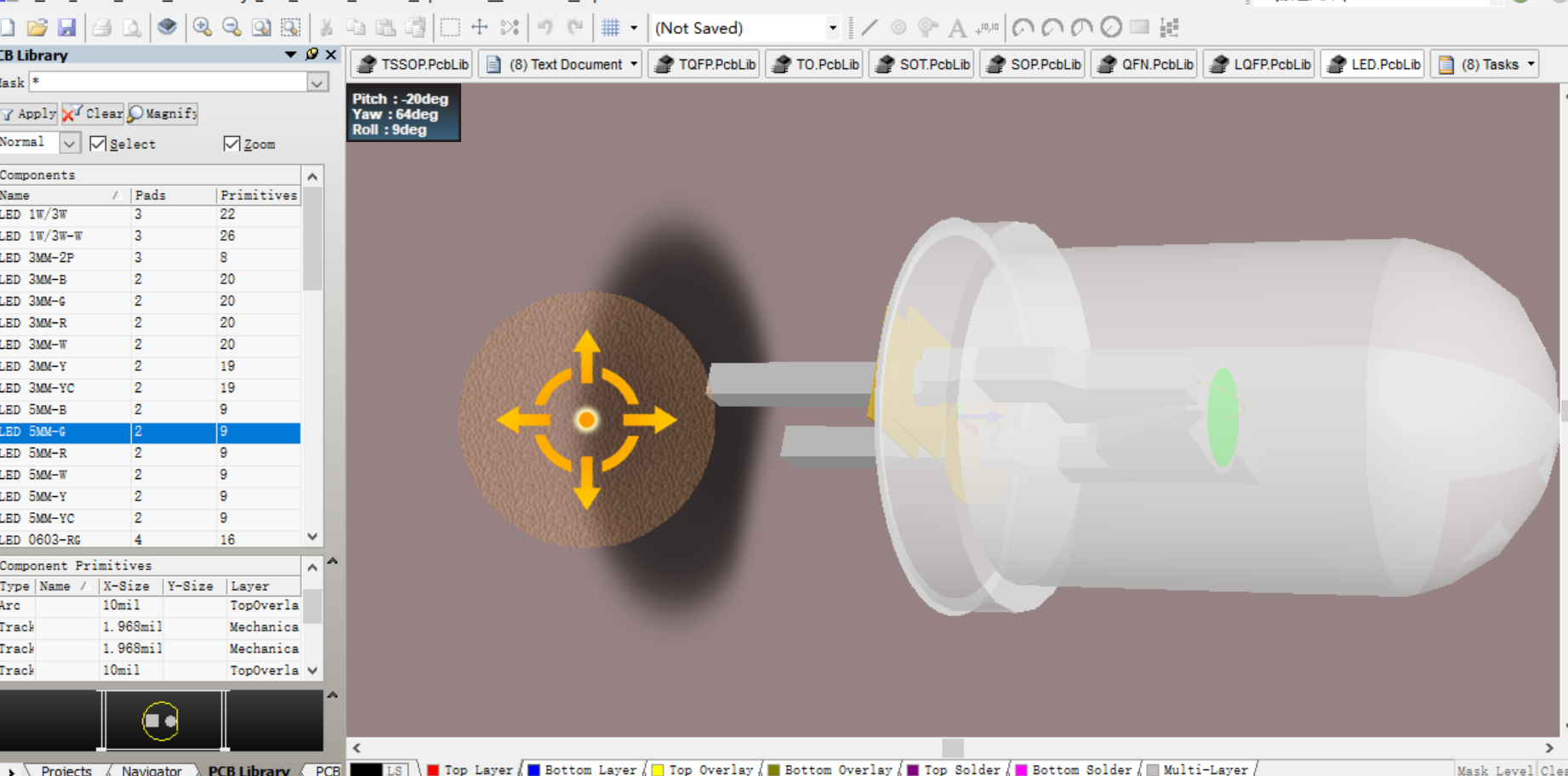 LED灯封装Altium Designer AD PCB封装库2D3D元件库文件