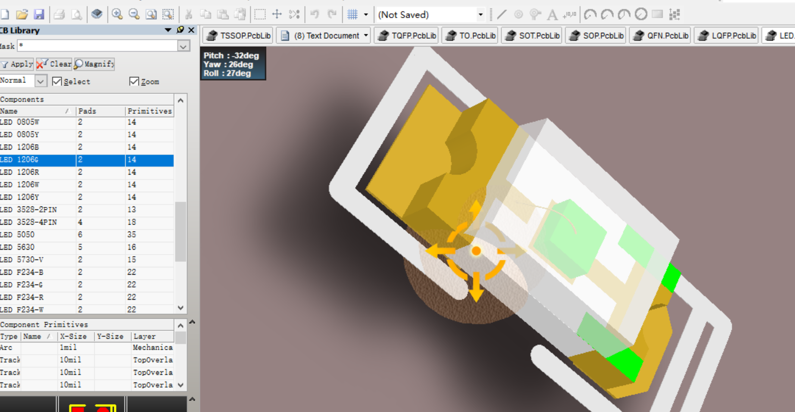 LED灯封装Altium Designer AD PCB封装库2D3D元件库文件