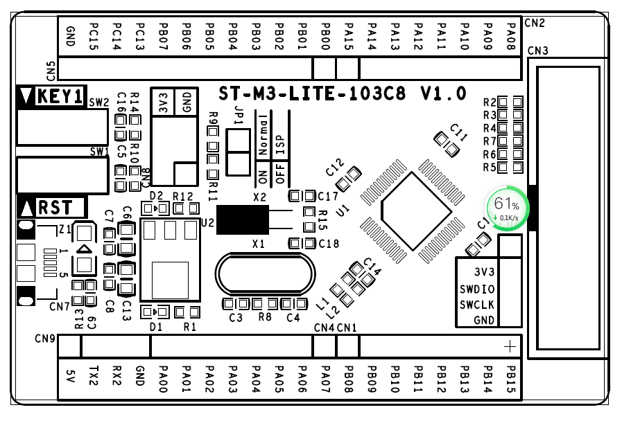 ST-M3-LITE-STM32F103C8T6最小系统原理图+测试程序