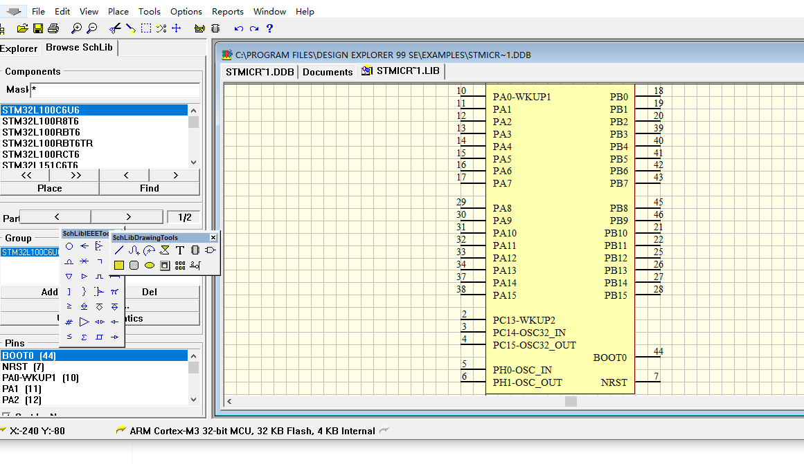 STM32 L1全系列PROTEL 99SE 原理图库(169个)+PCB封装库文件