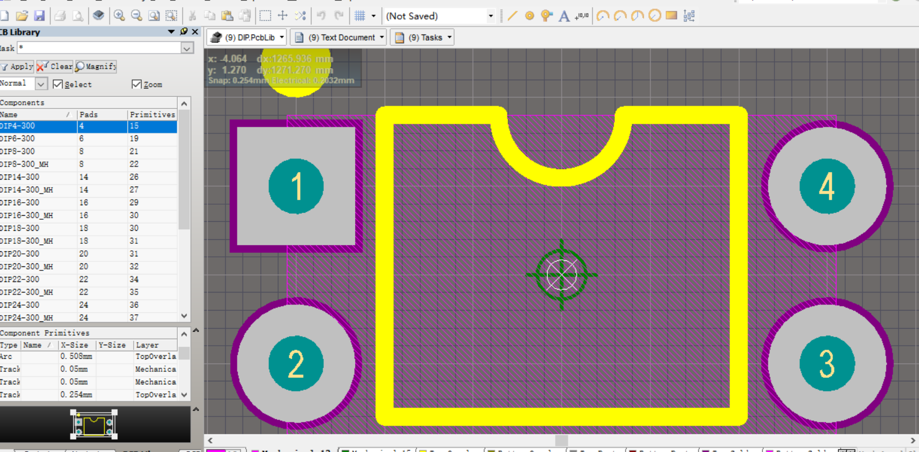 DIP4DIP8DIP16 DIP24封装Altium Designer AD PCB封装库2D3D