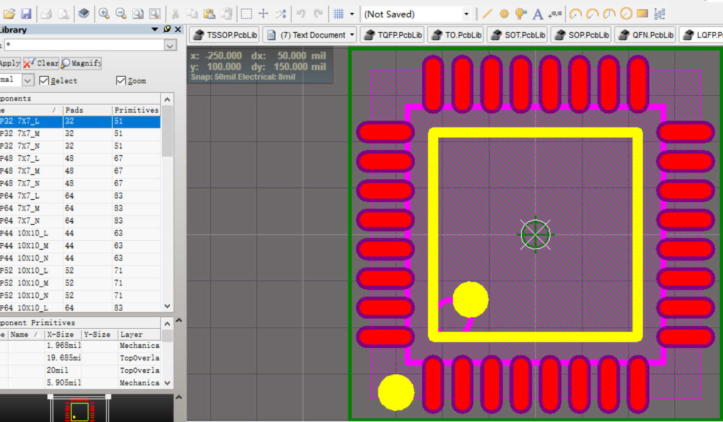 LQFP32 44 64 LQFP128封装Altium Designer AD PCB封装库2D3