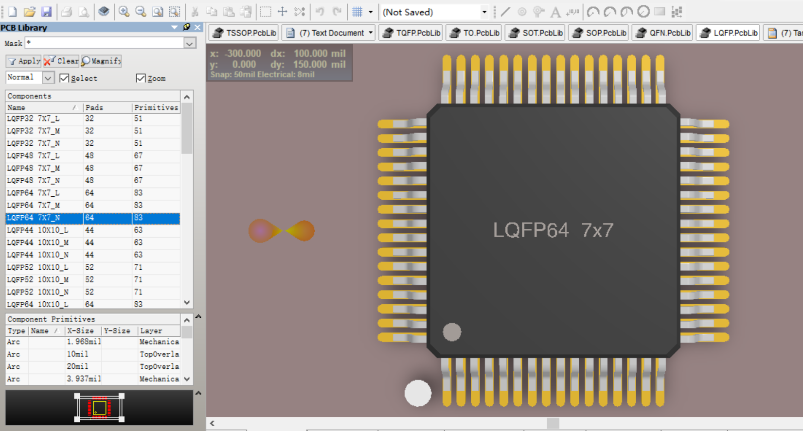 LQFP32 44 64 LQFP128封装Altium Designer AD PCB封装库2D3