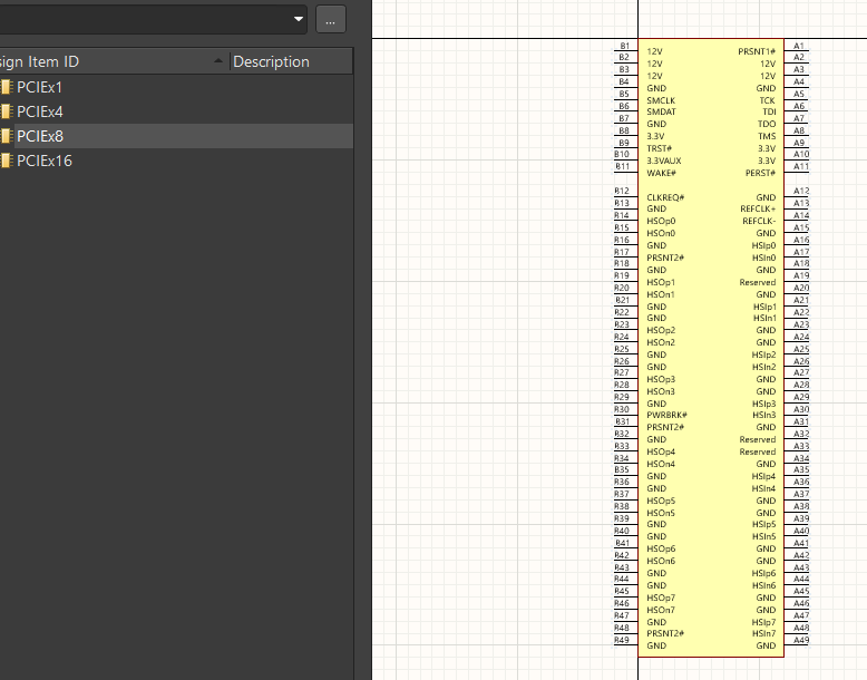 PCIex1-x4-x8-x16 SchLib 原理图库文件 AD格式