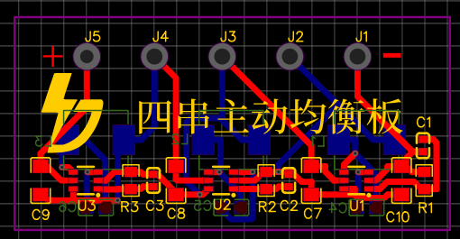 四串主动均衡板 兼容钛酸锂 磷酸铁锂 三元锂 均衡电流700-1000ma