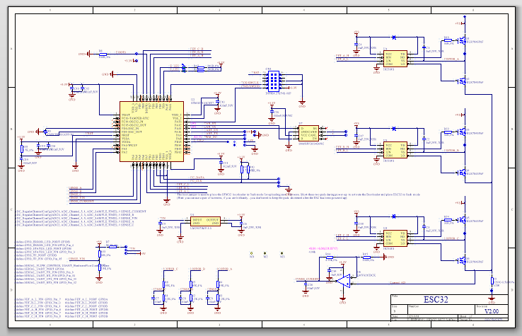 基于STM32无刷电调设计(源码 原理图 PCB工程及说明文档)