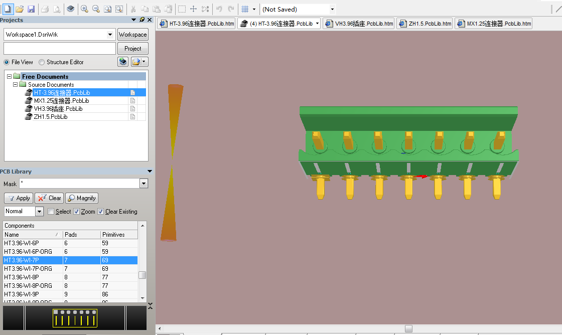 3.96连接器 插座 MX1.25连接器Altium封装 AD封装库 2D+3D PCB封装库-25